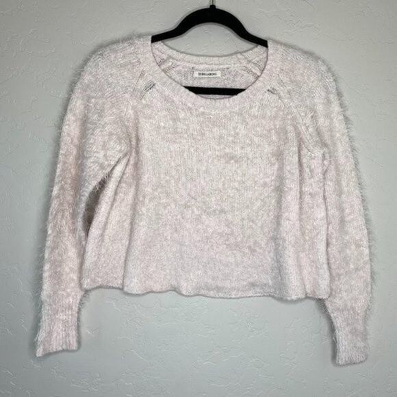 Billabong Light Pink Eyelash Crop Sweater Medium - Picture 6 of 6
